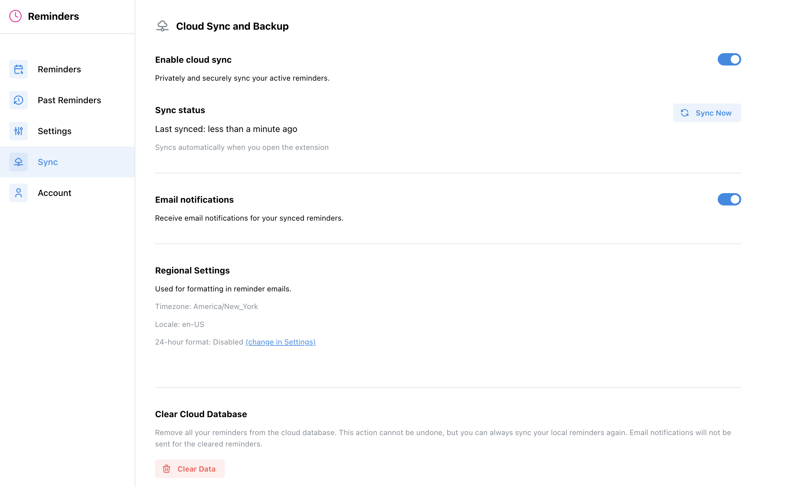 Screenshot of v3.0.0 - Cloud Sync & Email Reminders